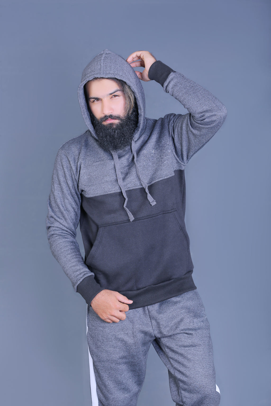 charcoal and black Sweat suits